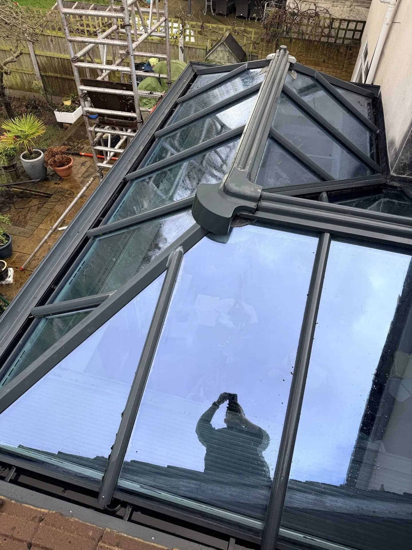 Conservatory Moss & Algae Removal Essex — moss removal before and after